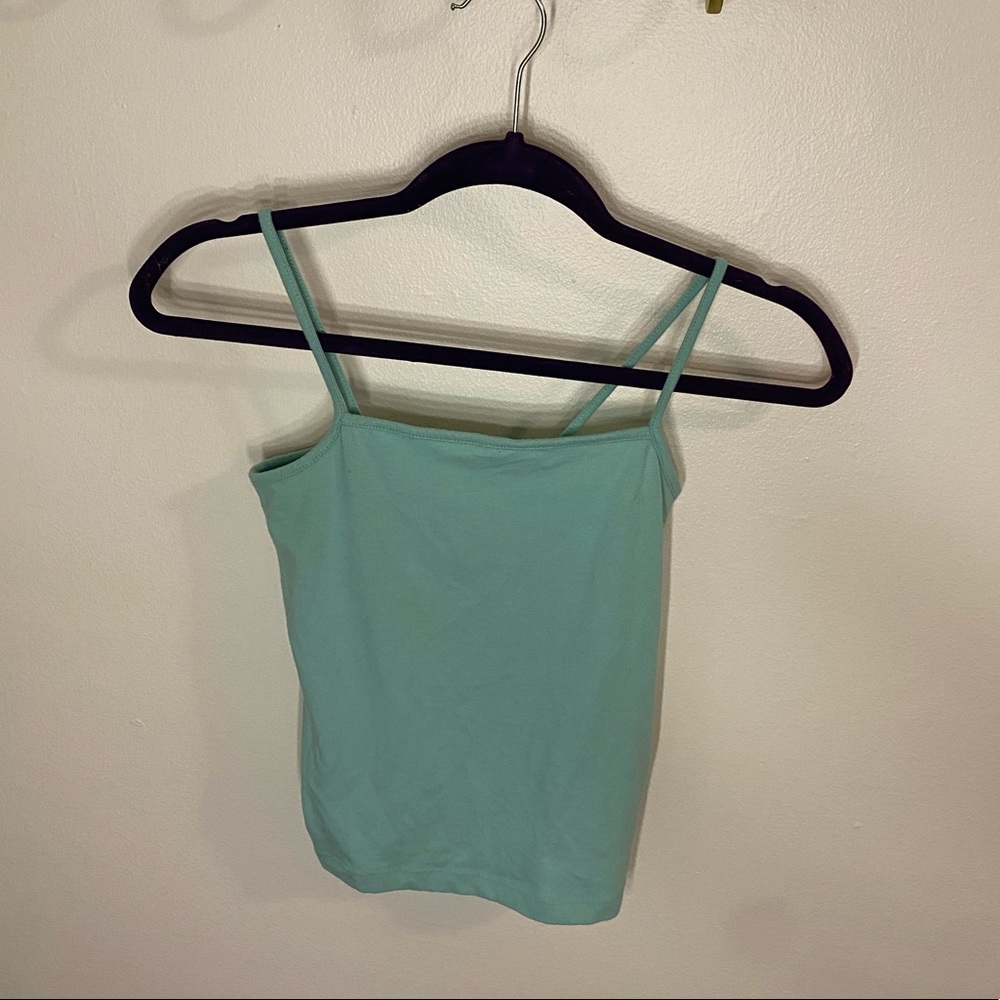 Aqua-blue cropped tank top